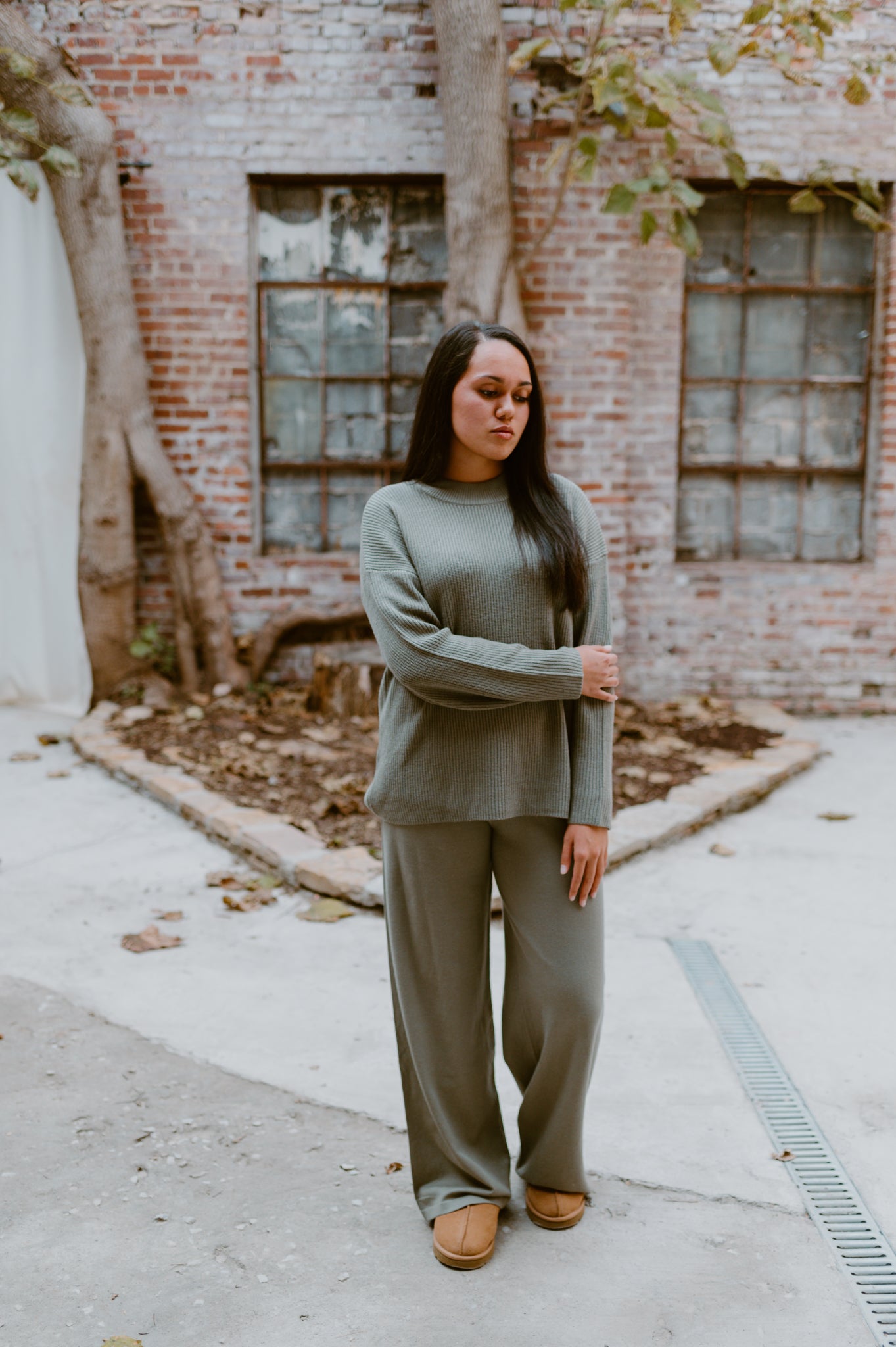 Carmen Knit Pant Set | Olive