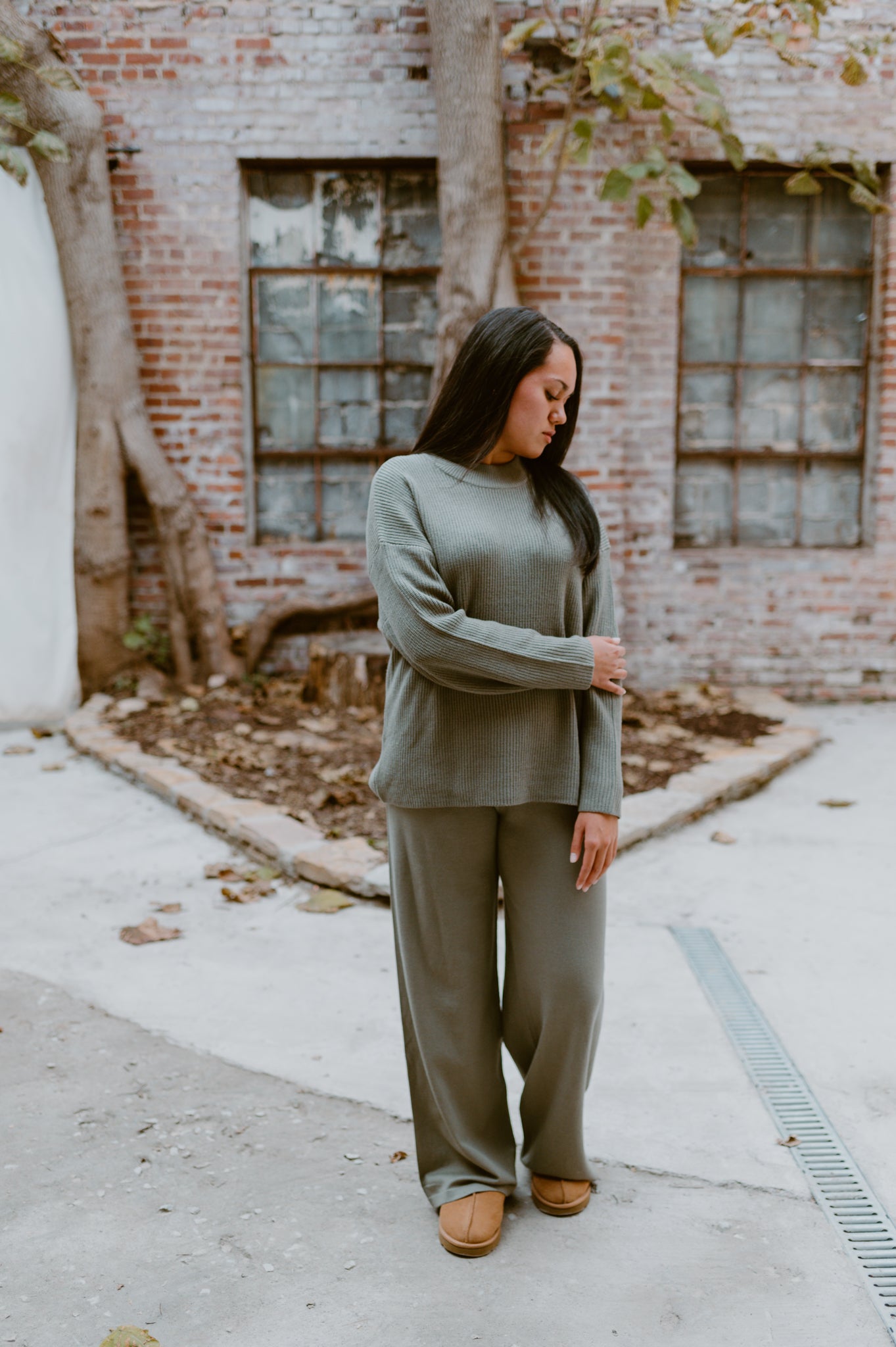 Carmen Knit Pant Set | Olive