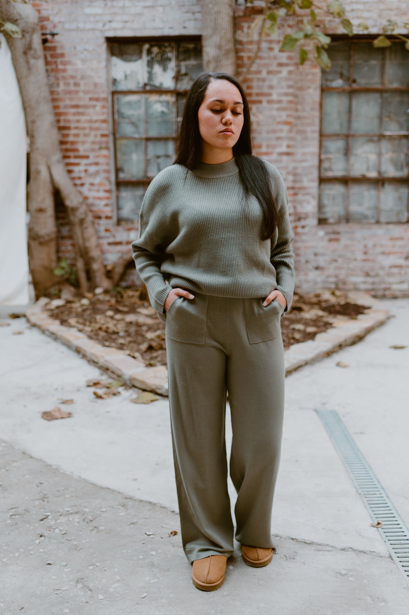 Carmen Knit Pant Set | Olive