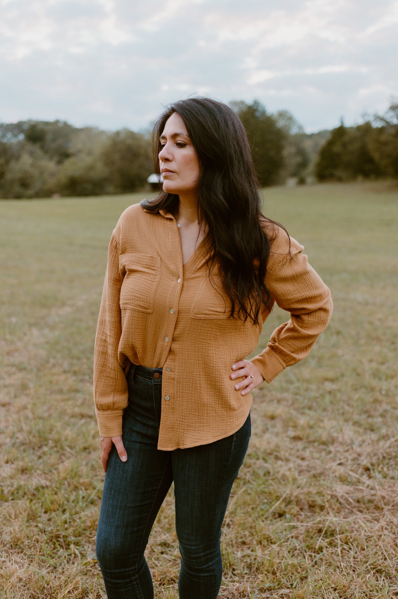 Dreaming of Fall Blouse-Camel