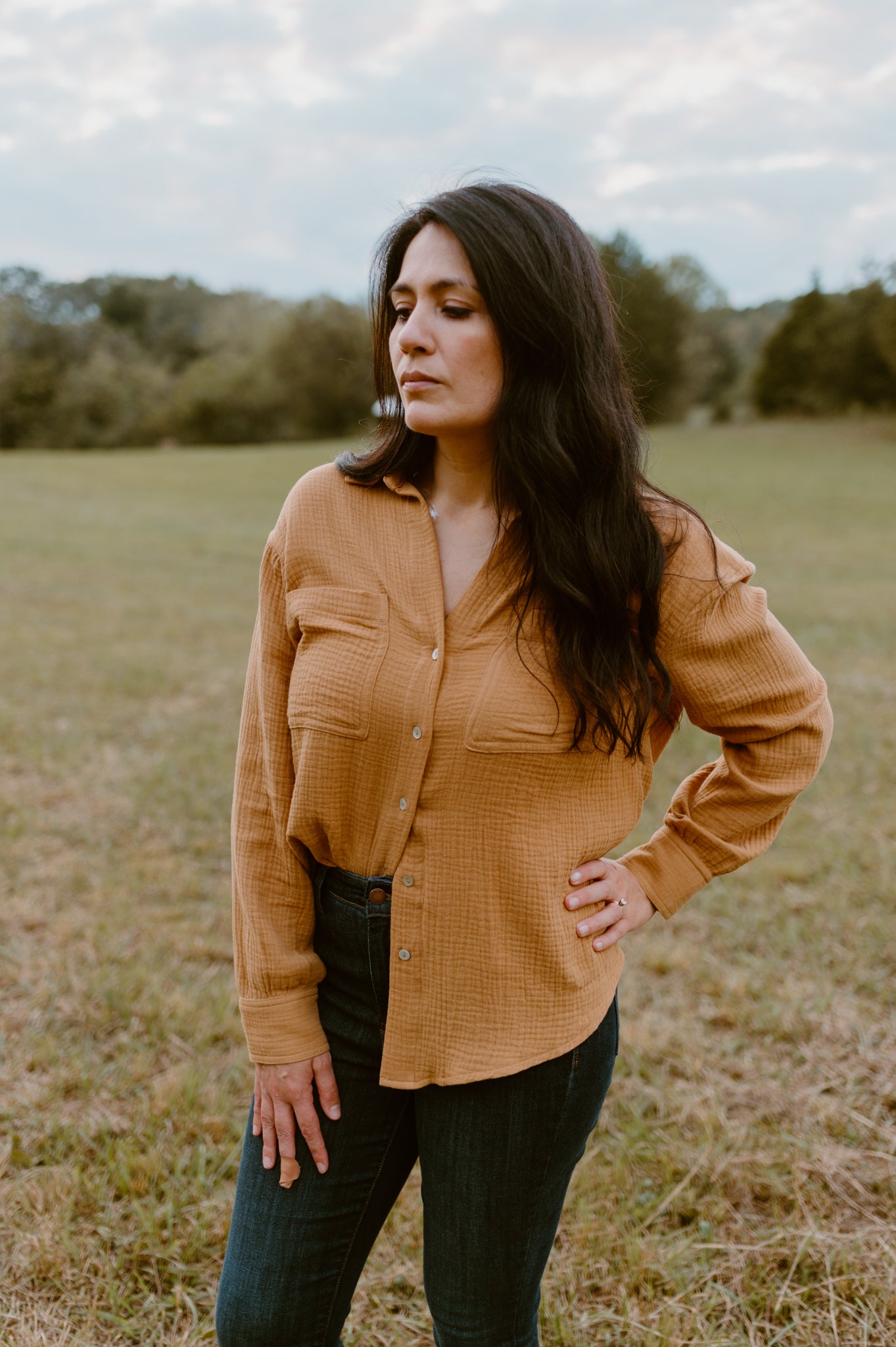 Dreaming of Fall Blouse-Camel