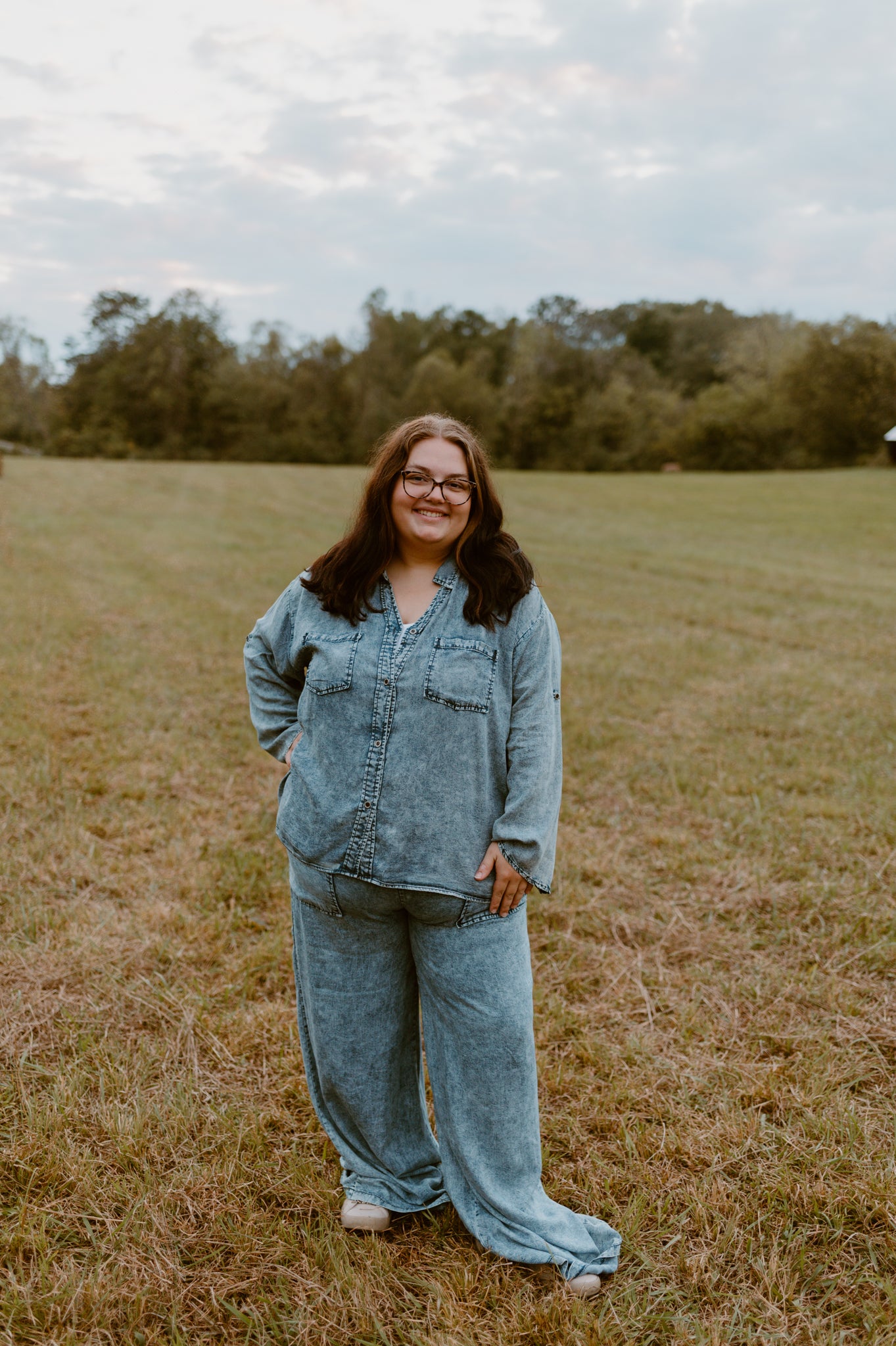 Denim Wide Leg Pant