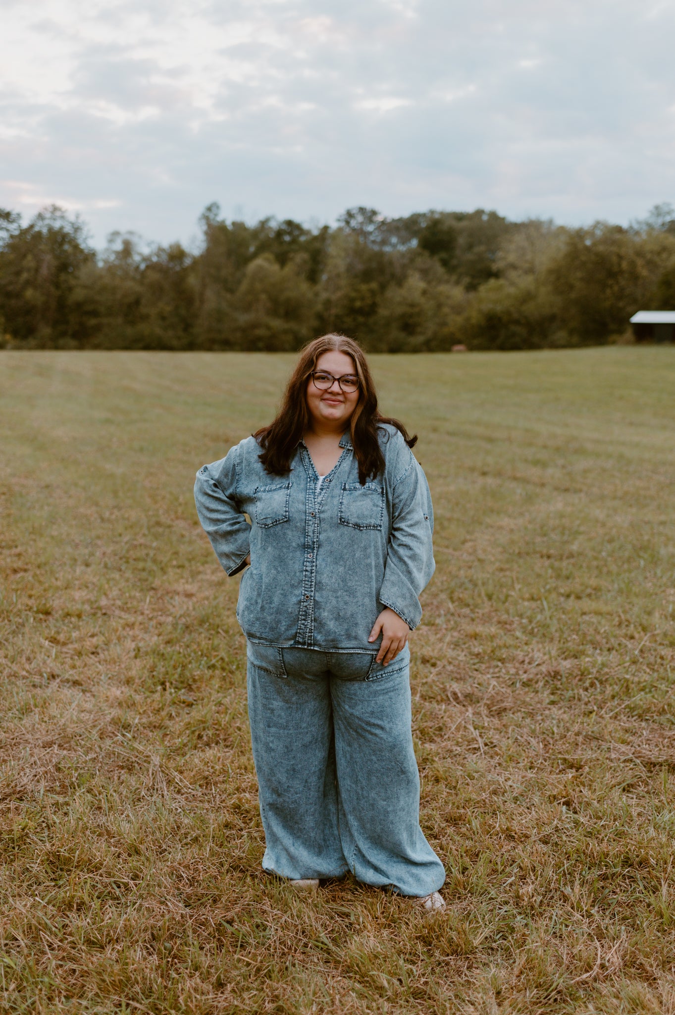 Denim Wide Leg Pant