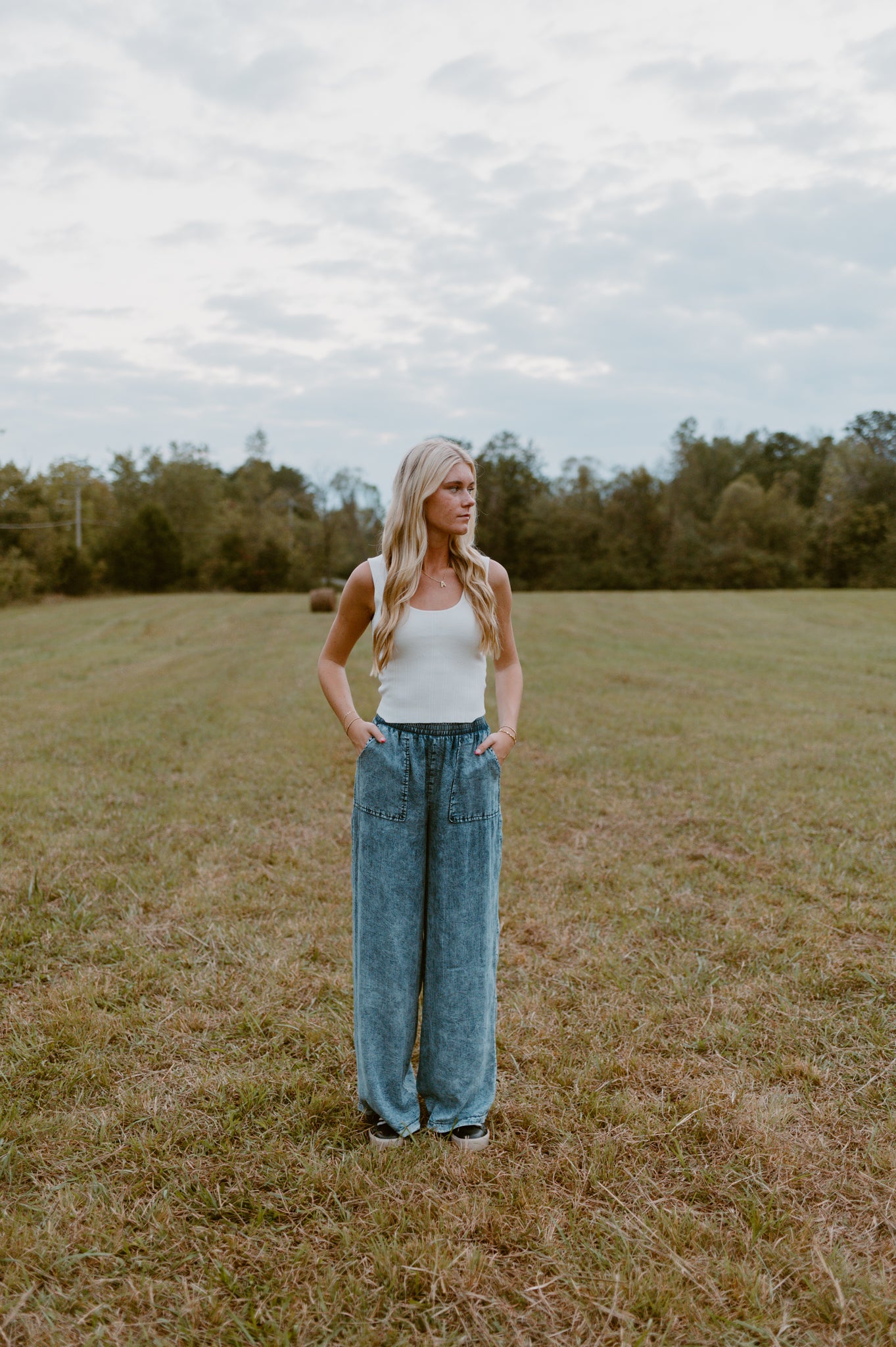 Denim Wide Leg Pant