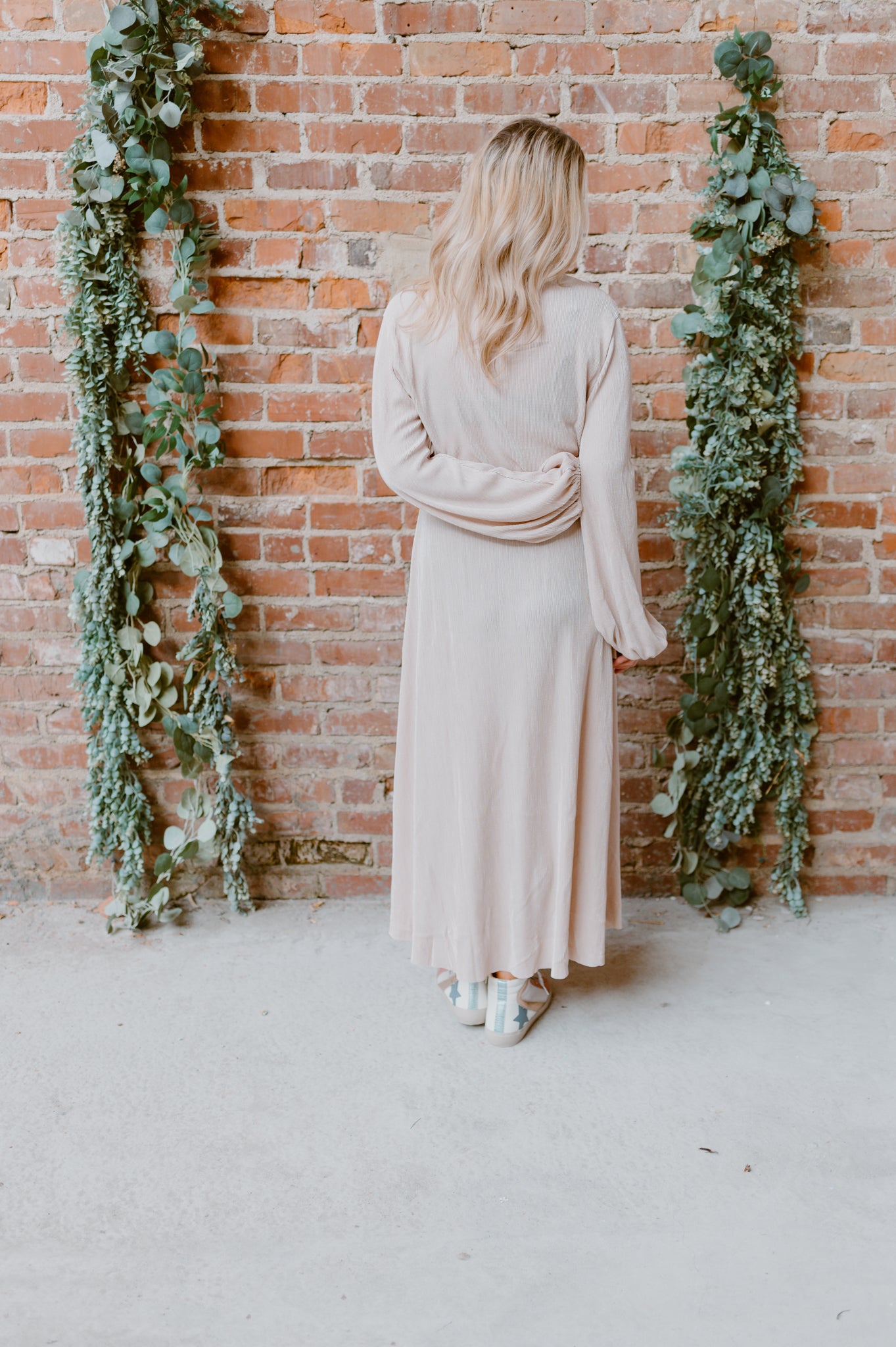 Pretty Pleated Maxi Dress | Champagne