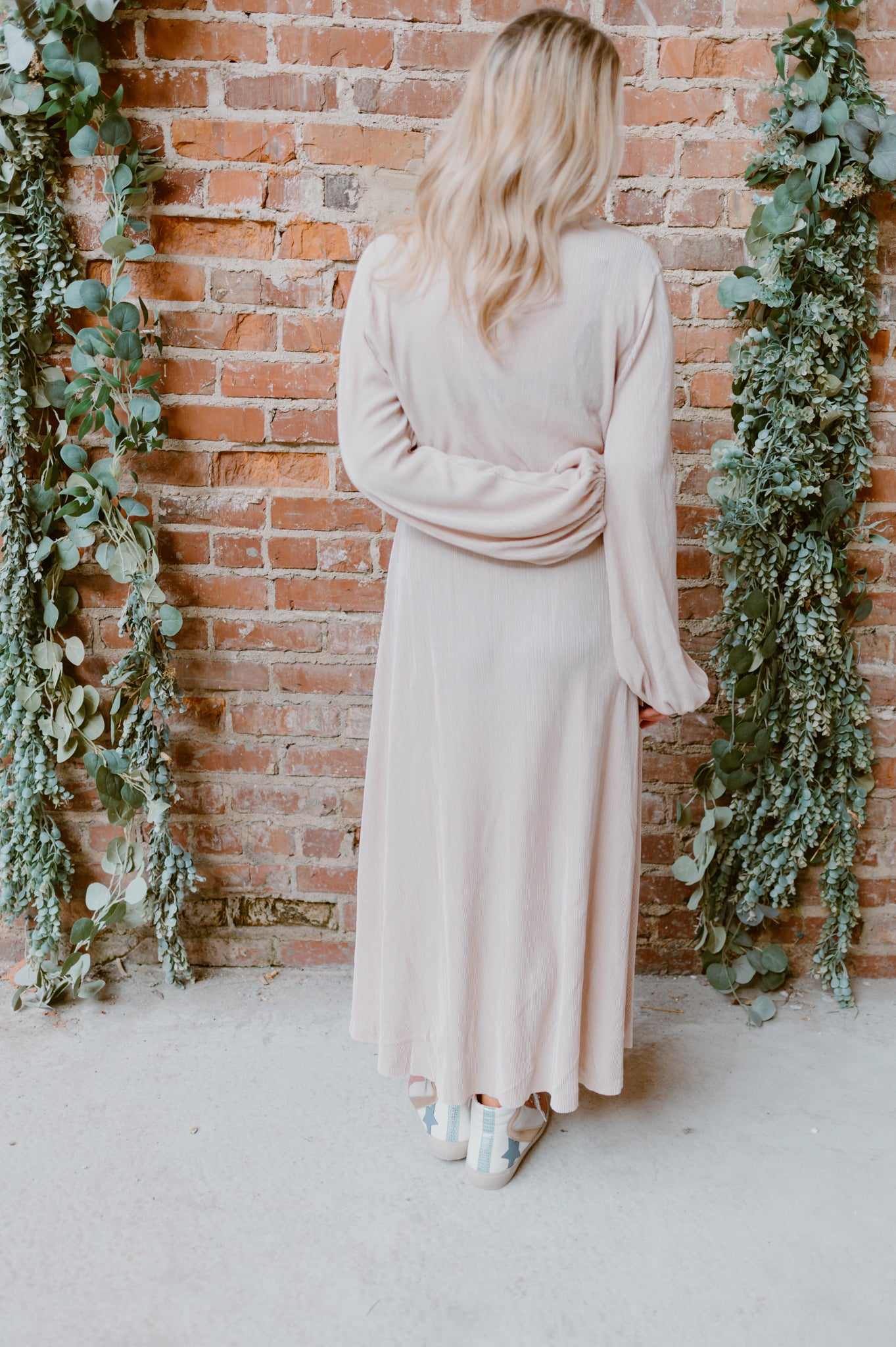 Pretty Pleated Maxi Dress | Champagne