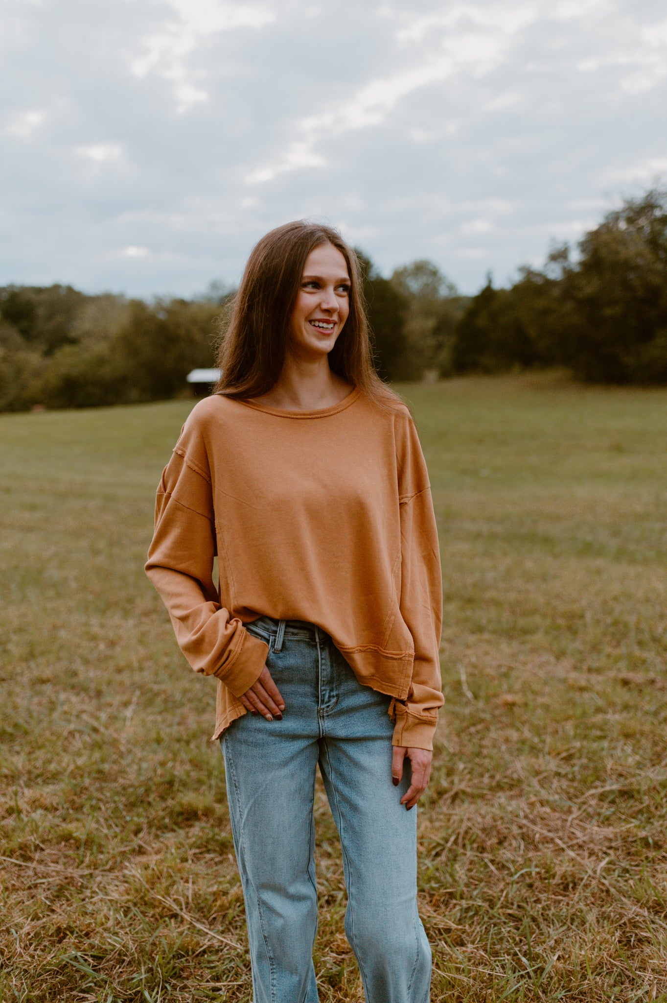 Washed Pullover | Burnt Sienna