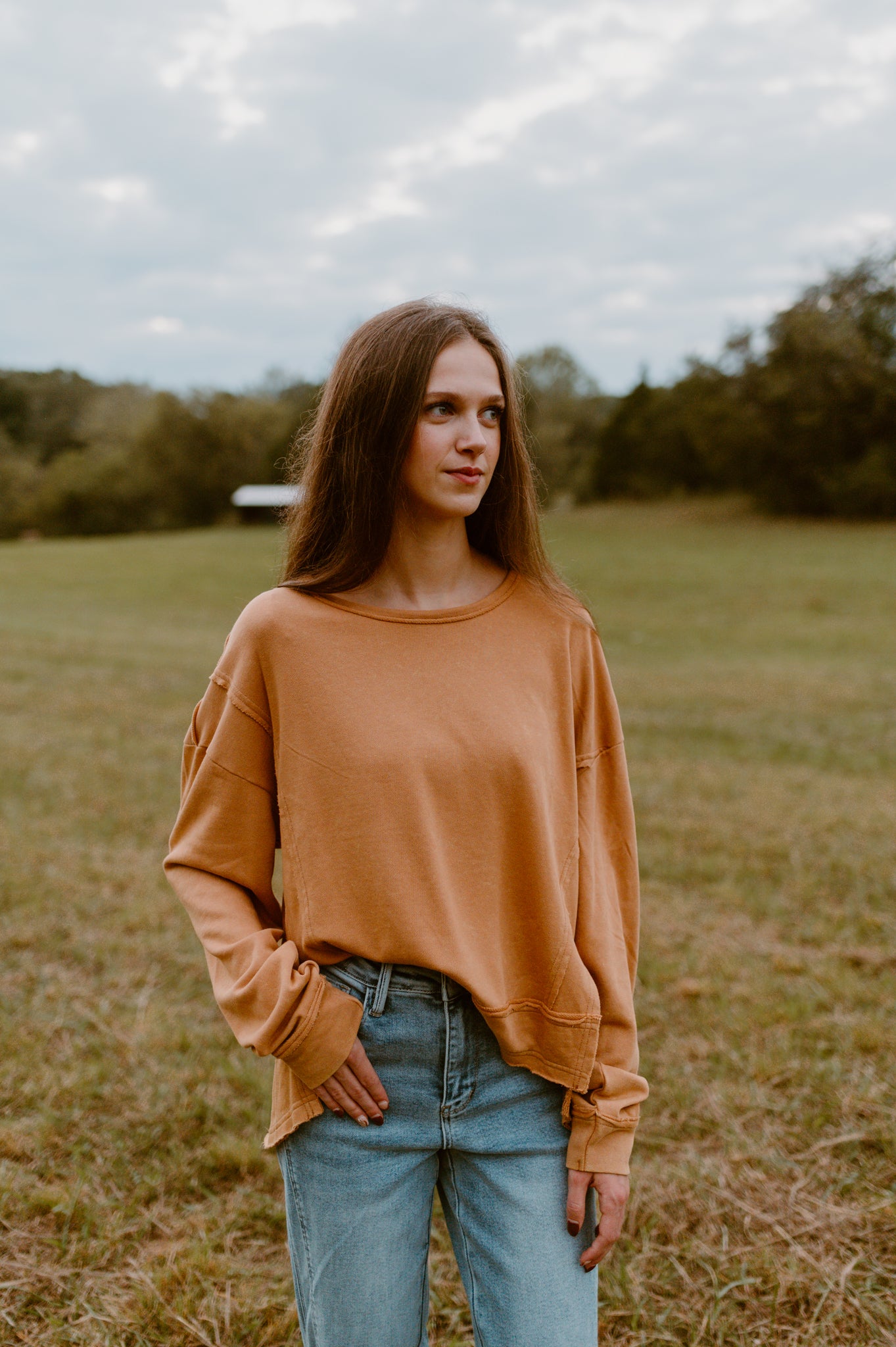 Washed Pullover | Burnt Sienna