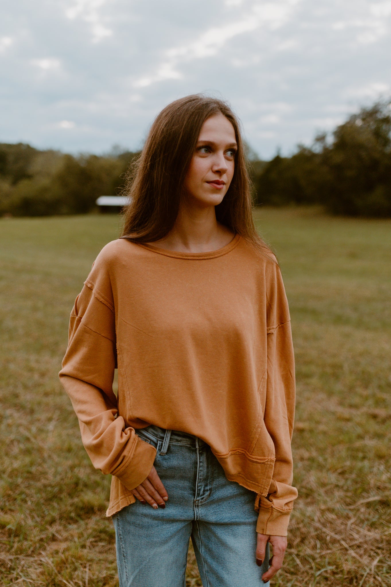 Washed Pullover | Burnt Sienna