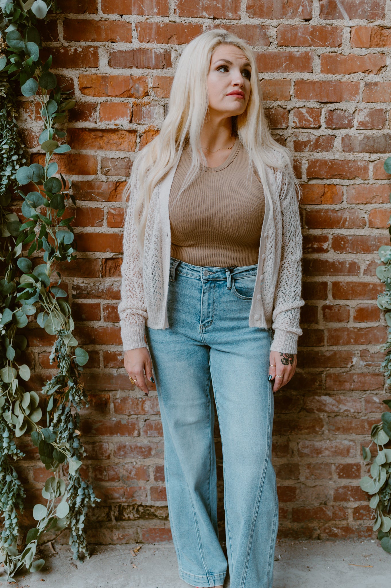 Delicate Lace Pattern Cardigan | Cream