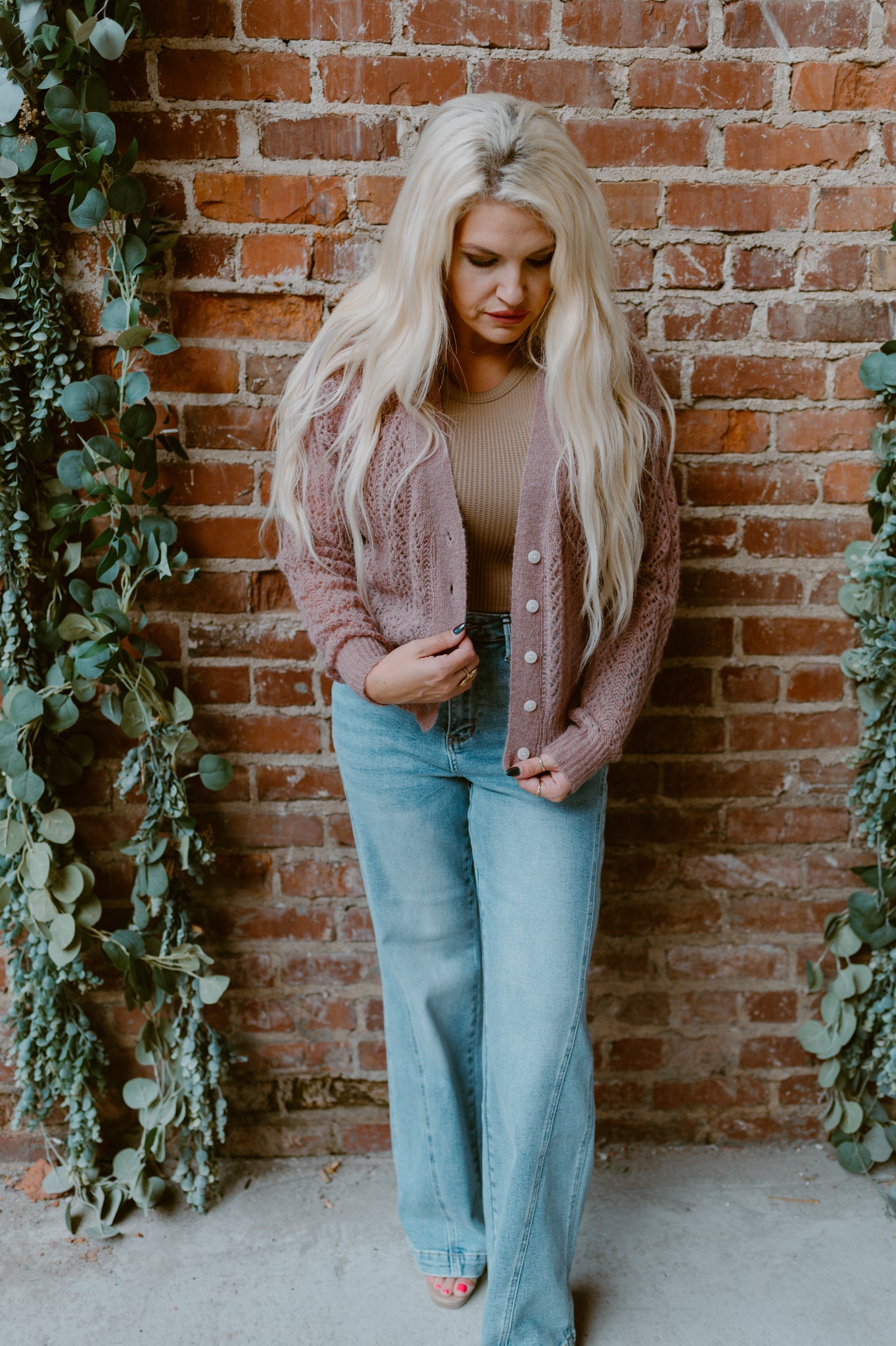 Delicate Lace Pattern Cardigan| Lilac