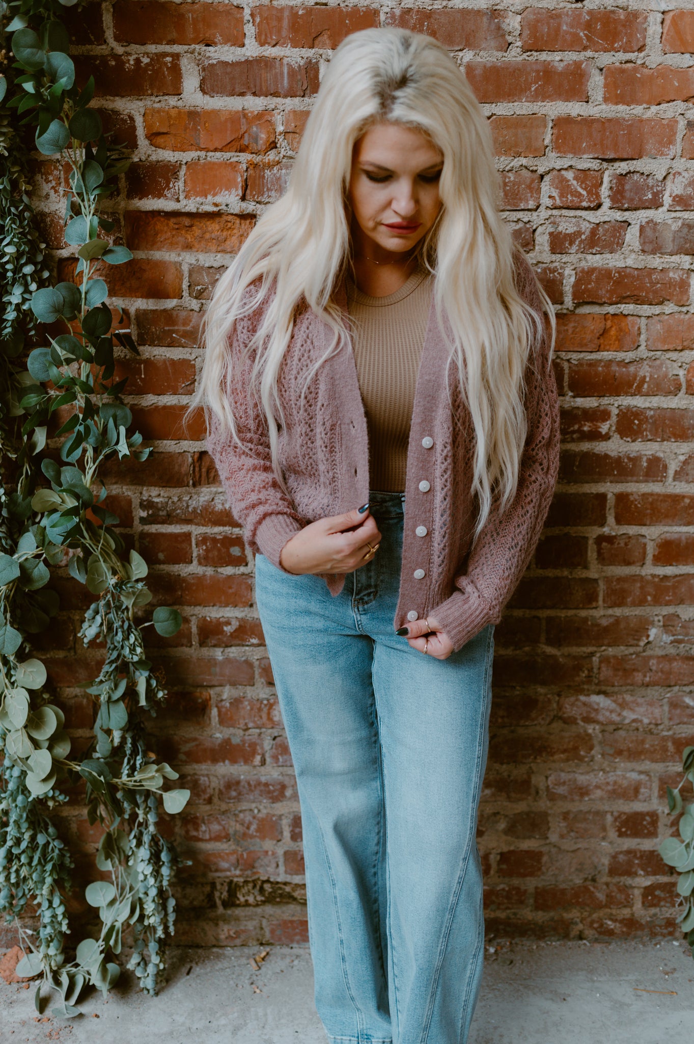 Delicate Lace Pattern Cardigan| Lilac