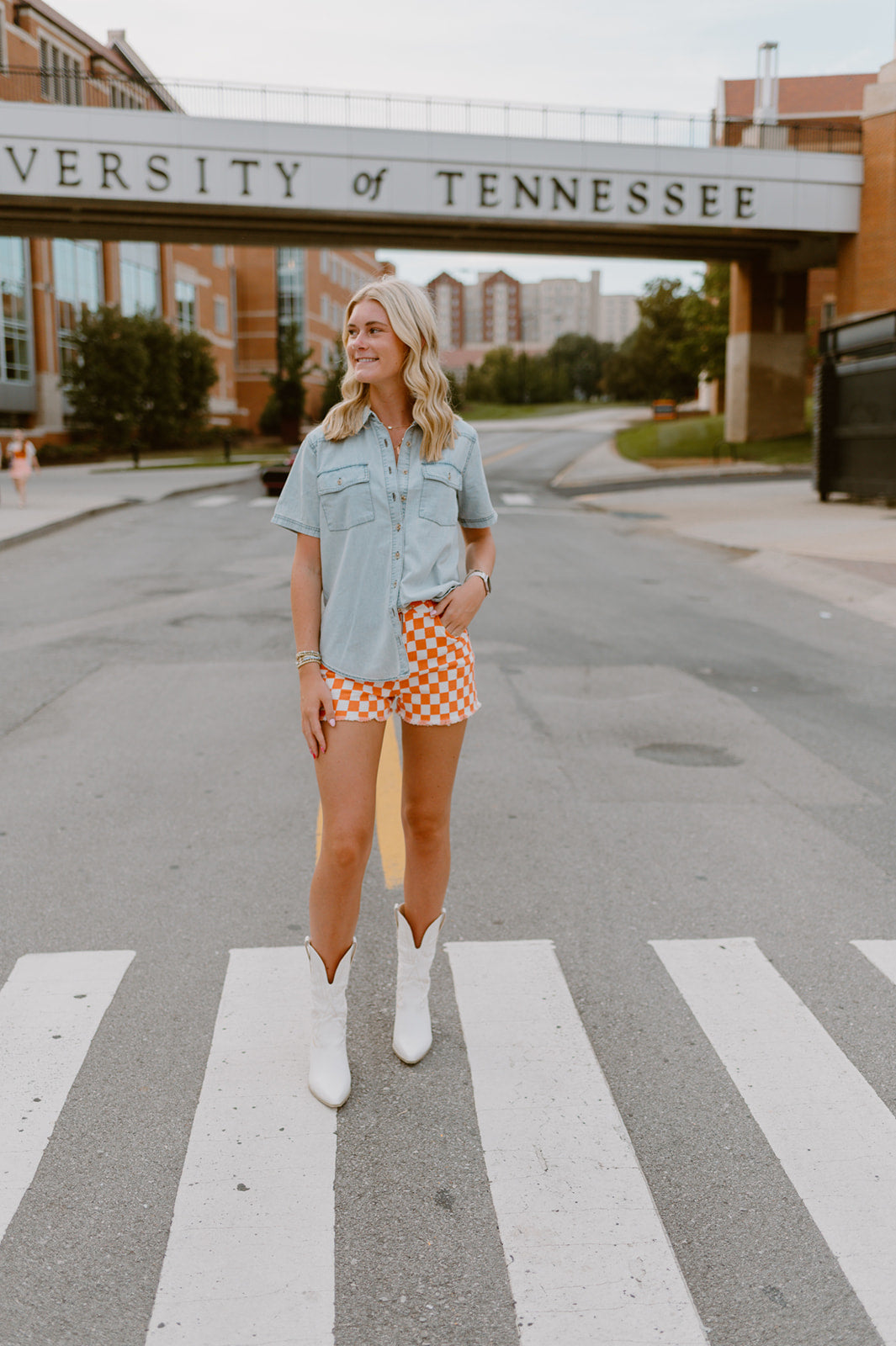 The Gameday Checker Shorts |Orange