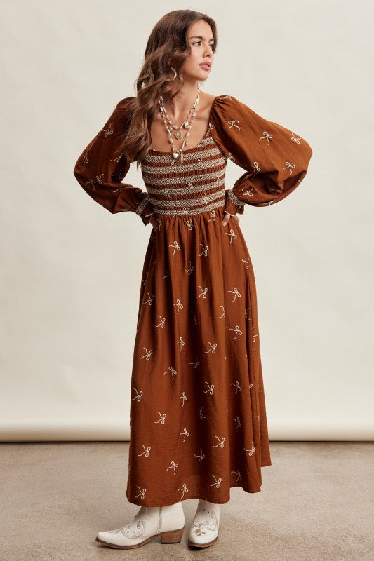 Southern Bow Smocked Maxi Dress