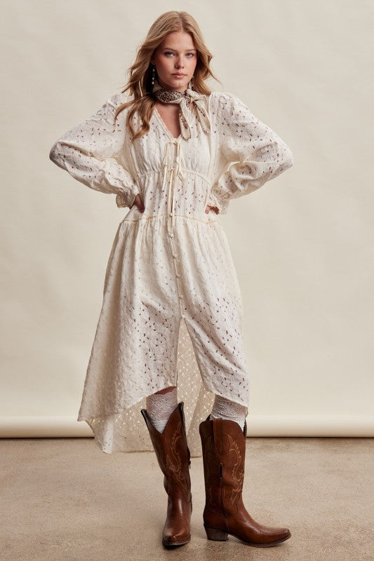 The Calista Eyelet Duster Dress