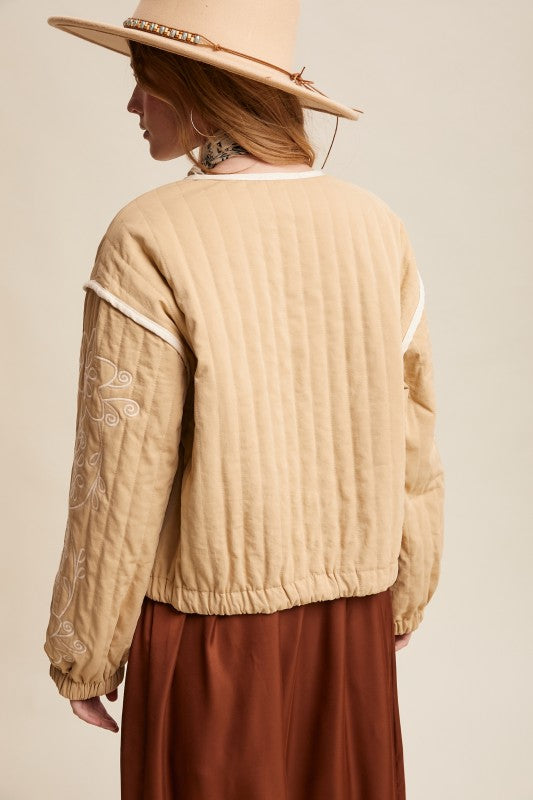 Prairie Bloom Embroidered Quilted Jacket