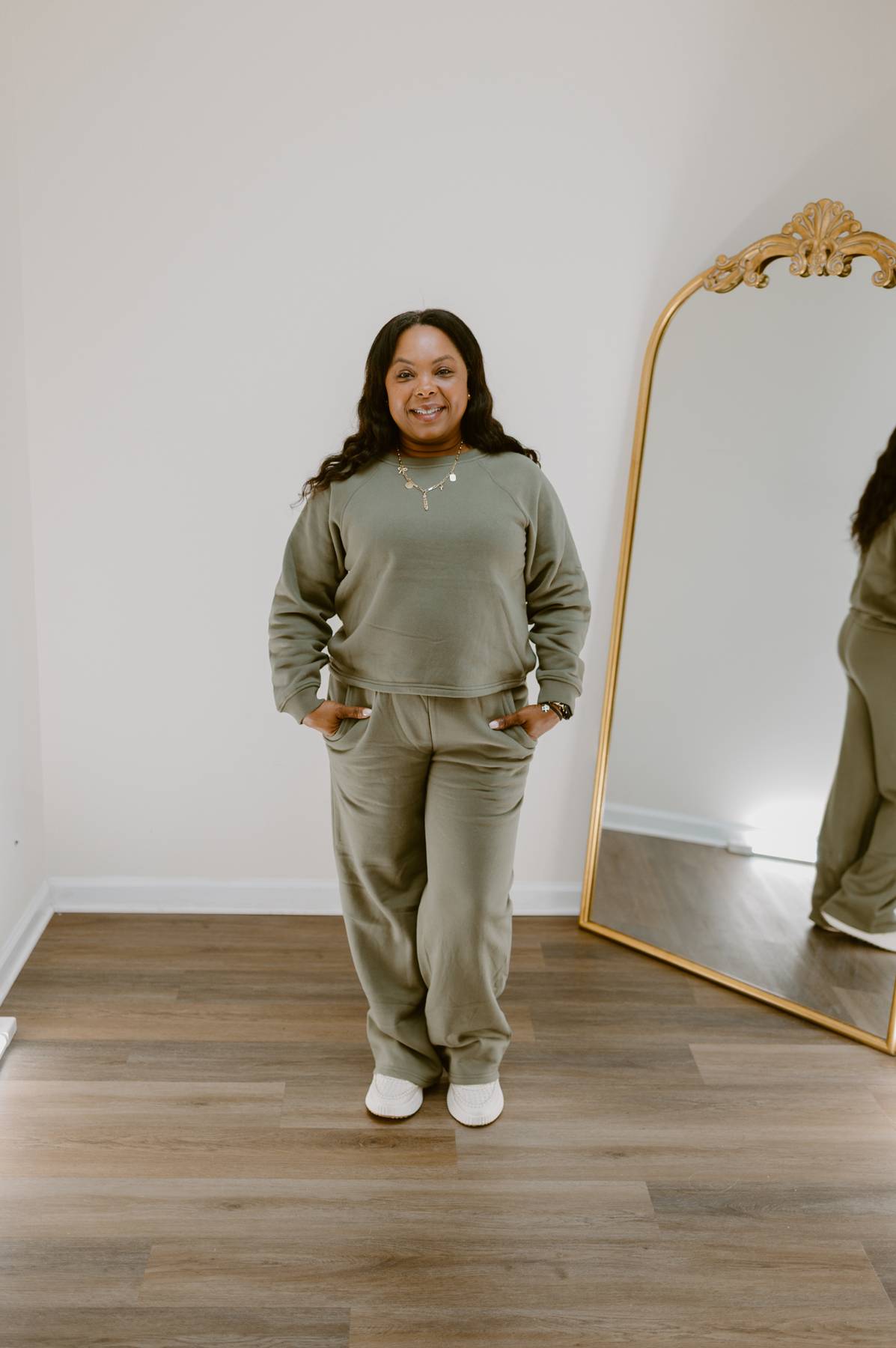 Essential Cozy Wide-Leg Lounge Set | Olive