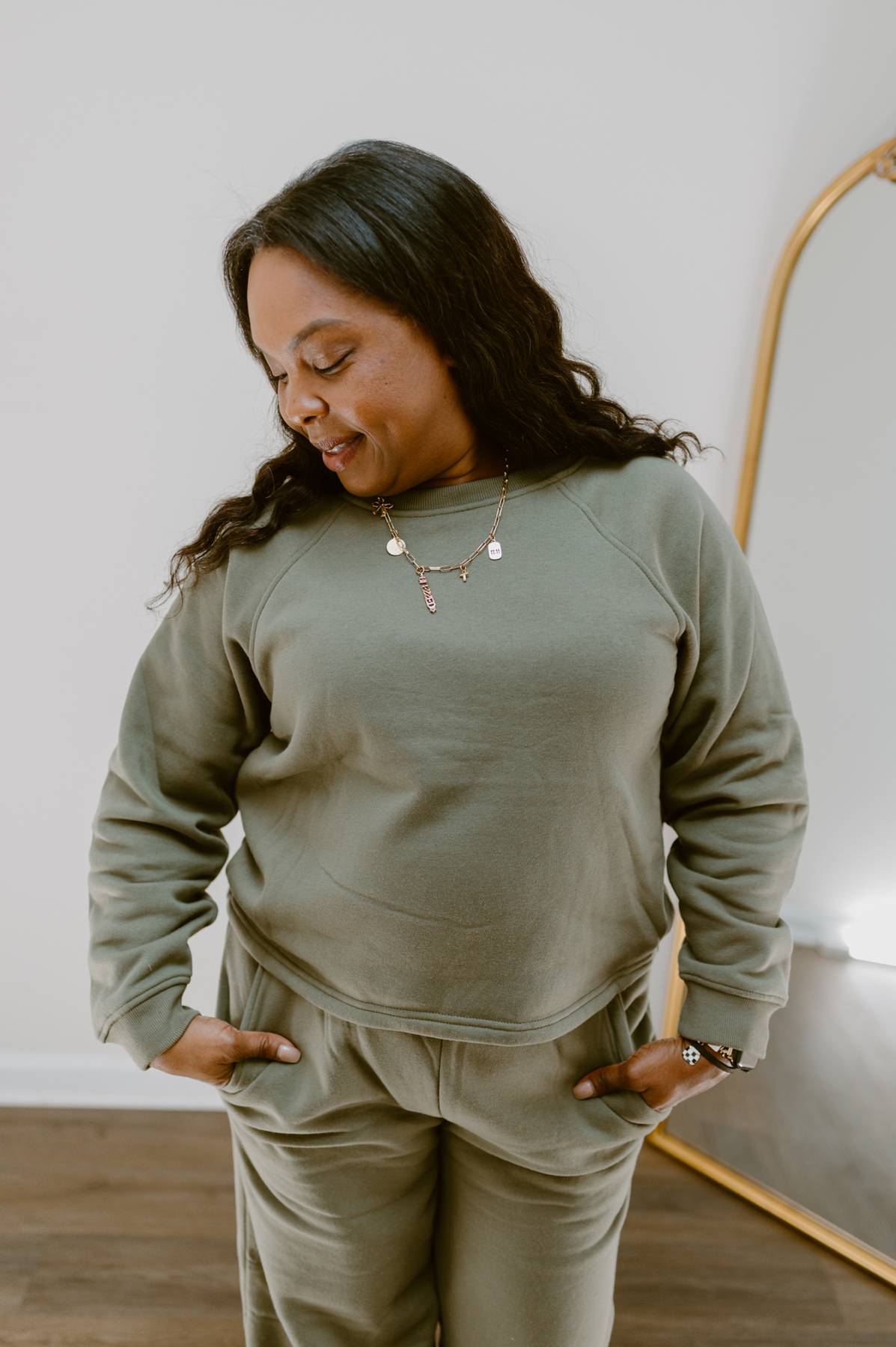 Essential Cozy Wide-Leg Lounge Set | Olive