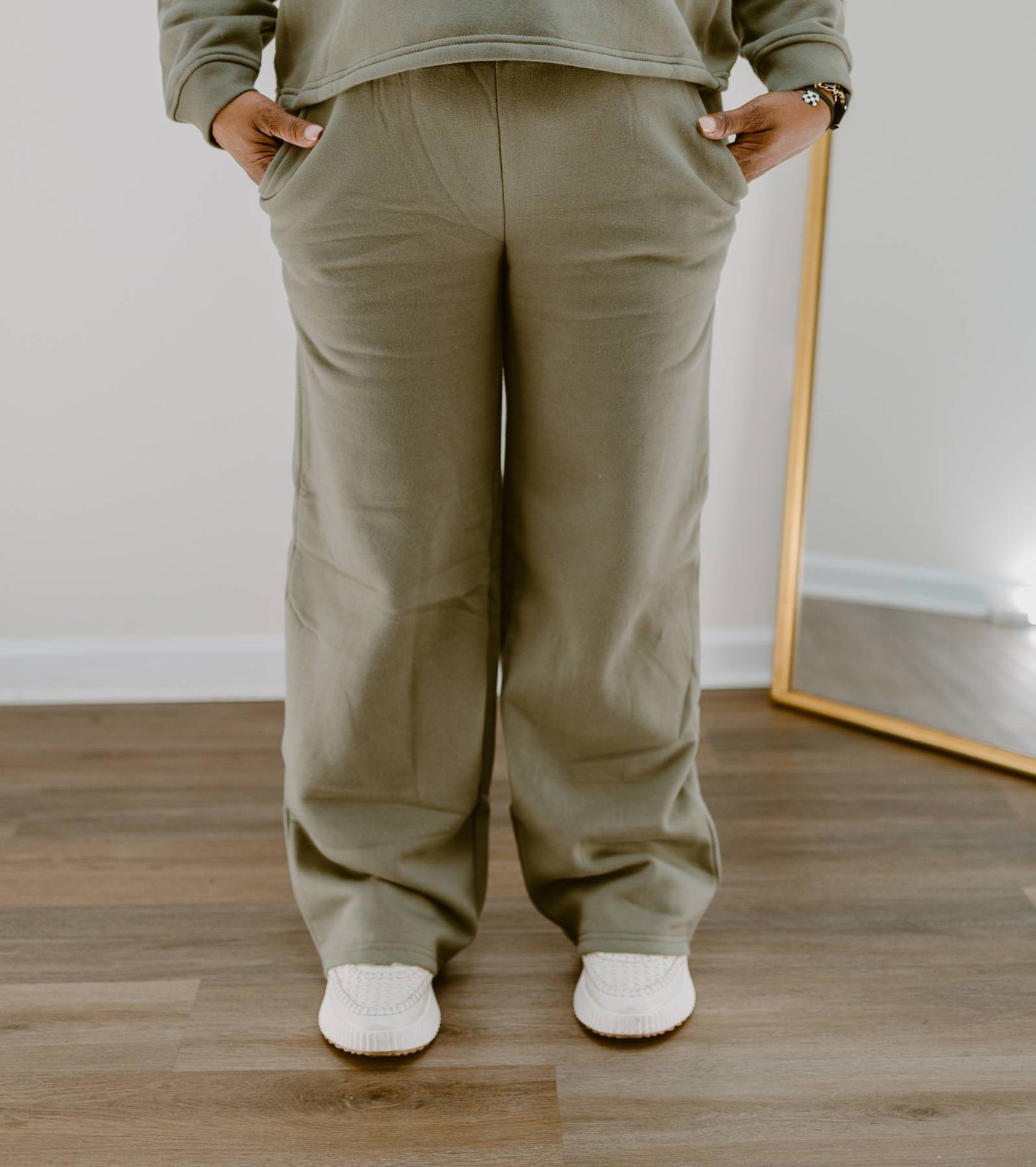 Essential Cozy Wide-Leg Lounge Set | Olive