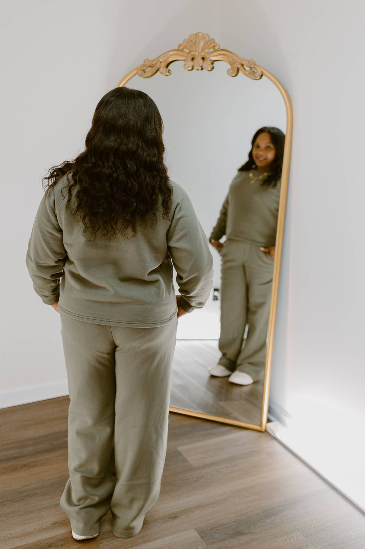 Essential Cozy Wide-Leg Lounge Set | Olive