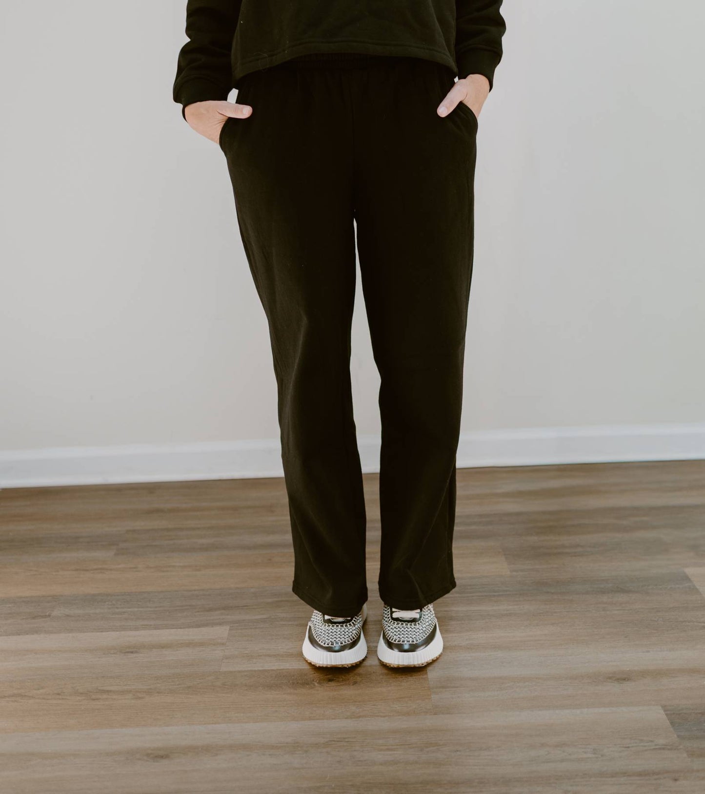 Essential Cozy Wide-Leg Lounge Set | Black