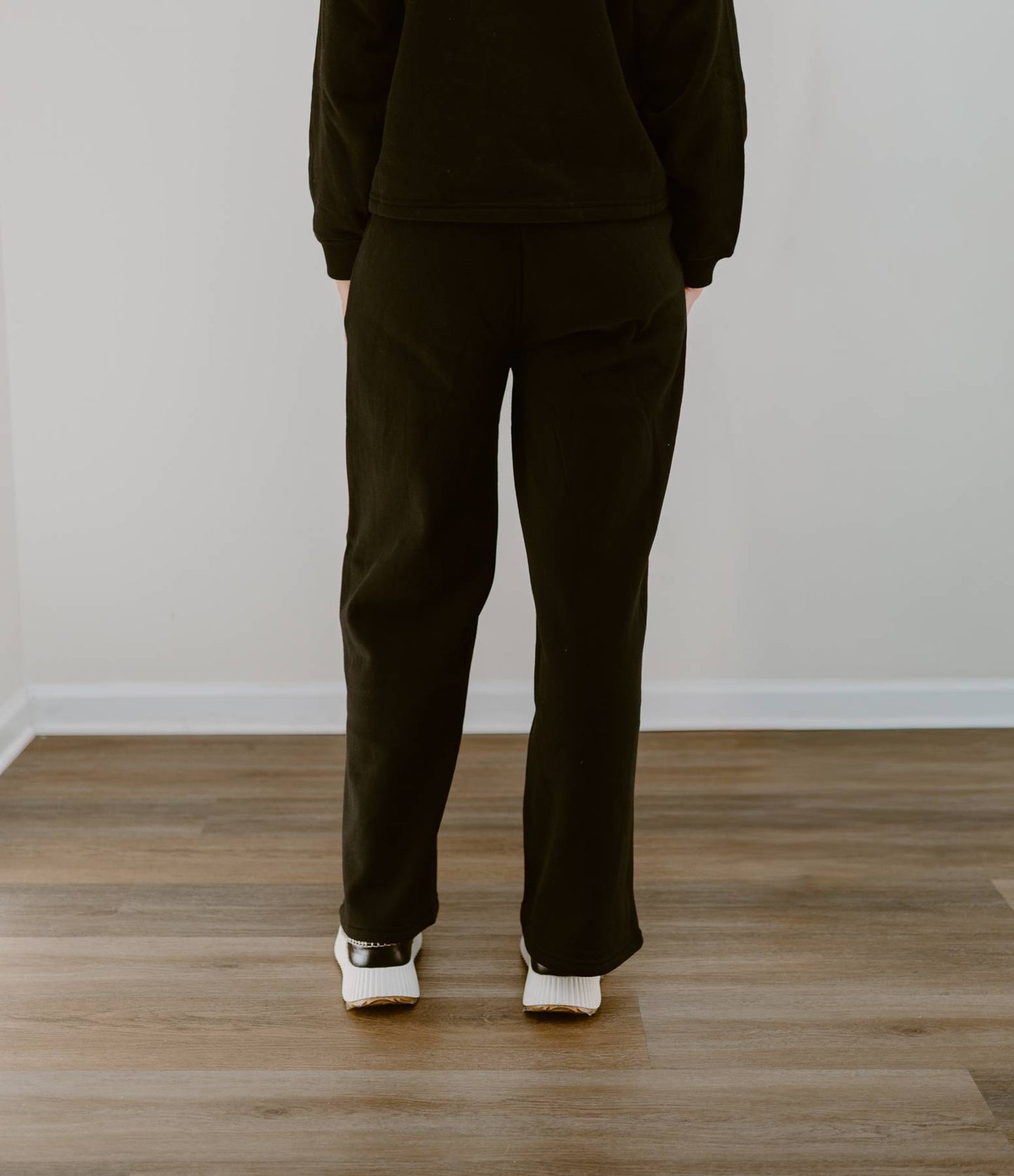 Essential Cozy Wide-Leg Lounge Set | Black