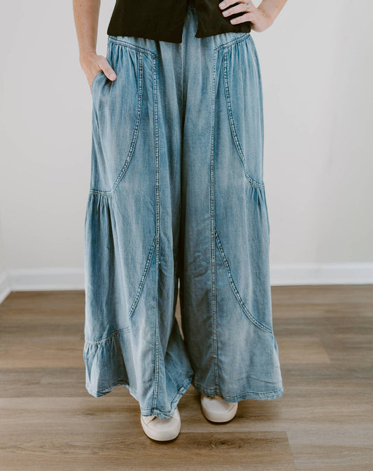 Wanderwell Chambray Wide Leg Pants