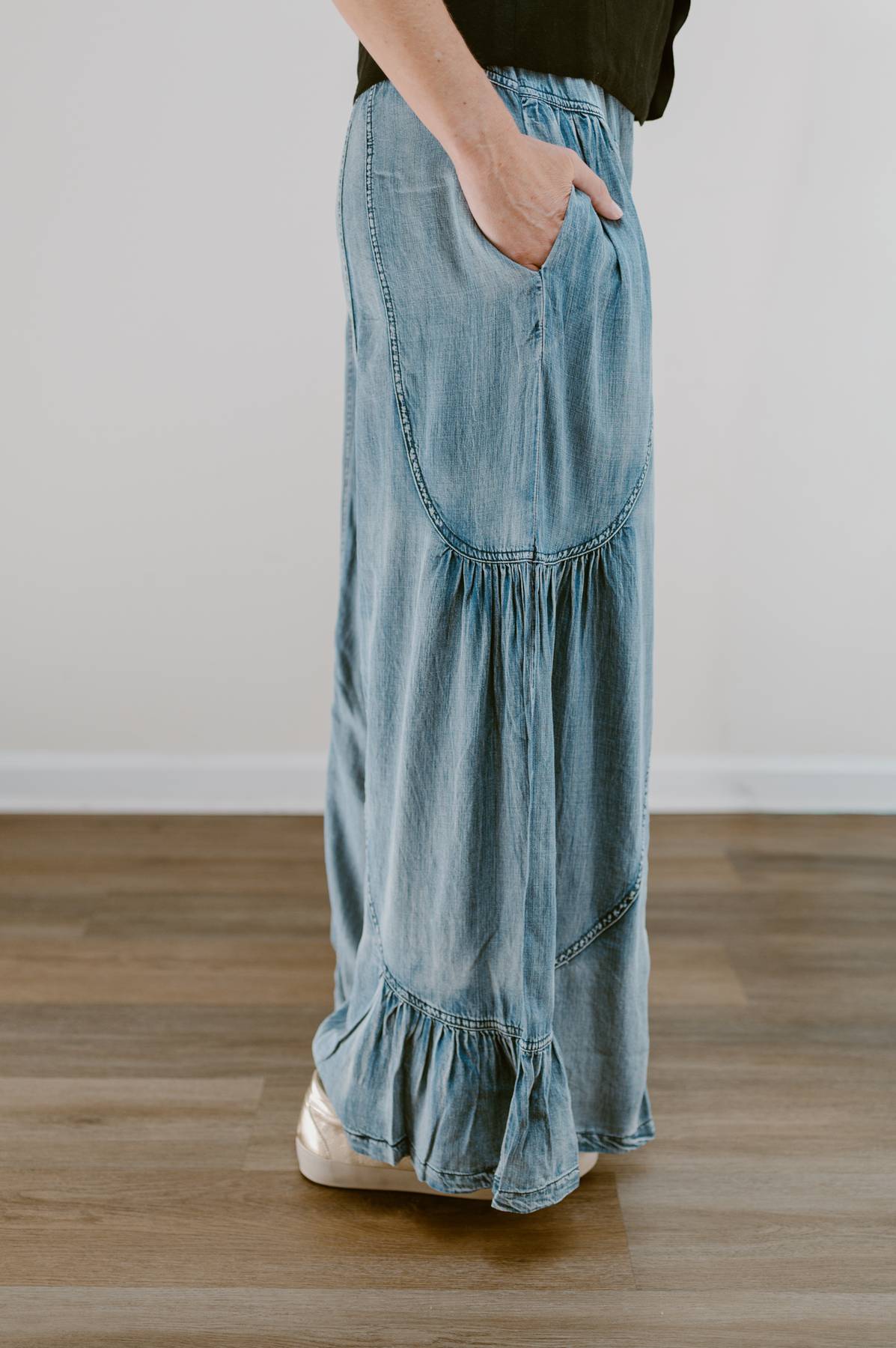 Wanderwell Chambray Wide Leg Pants