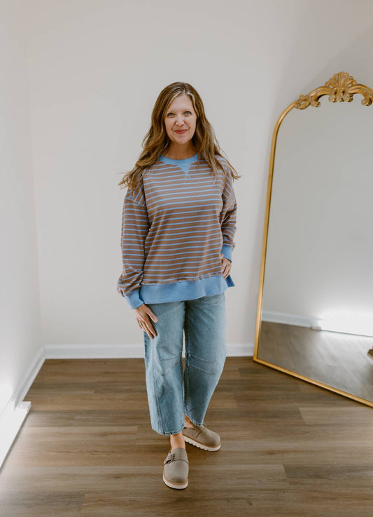 The Lilac & Latte Stripe Pullover