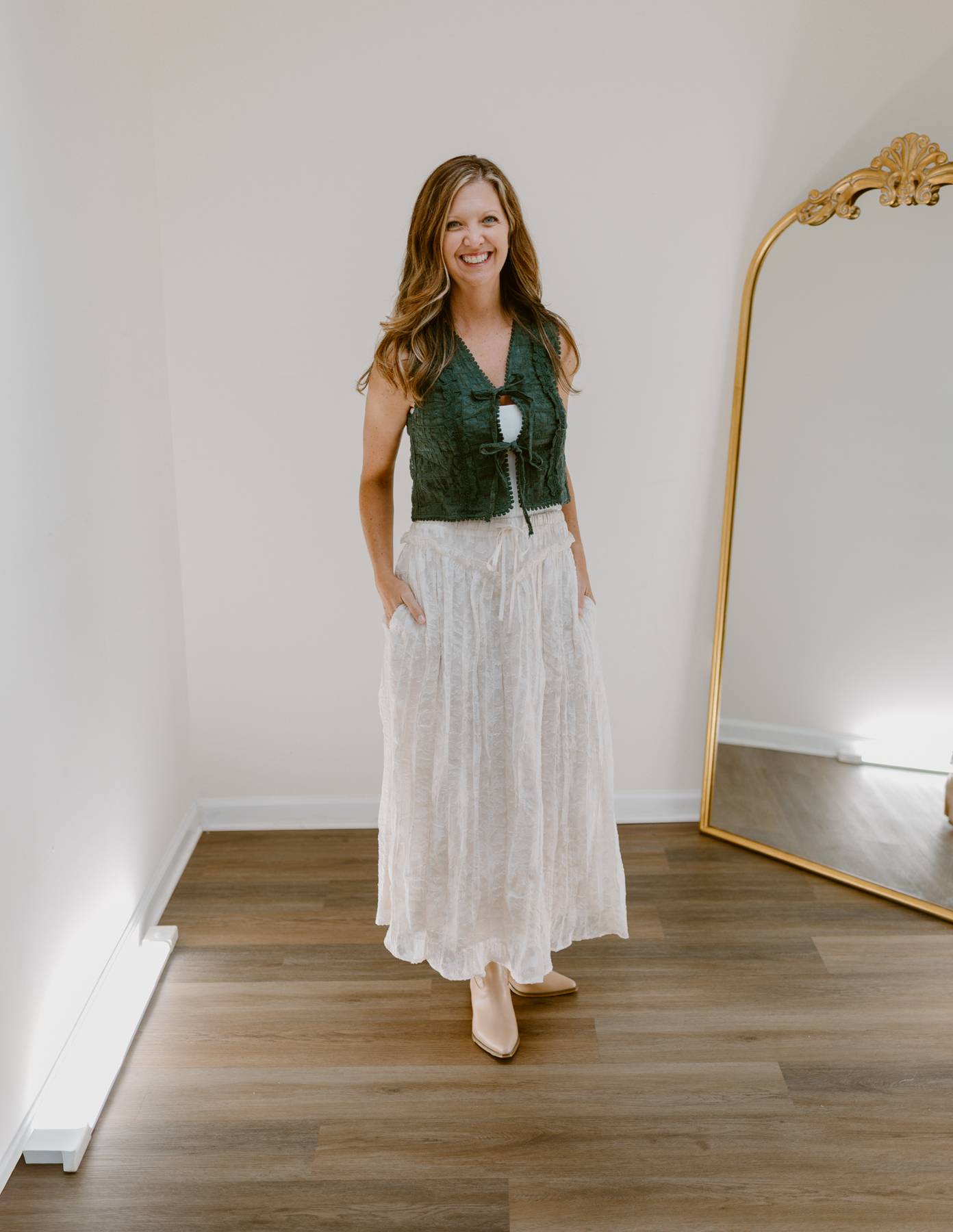 The Whispered Petals Skirt | Ecru