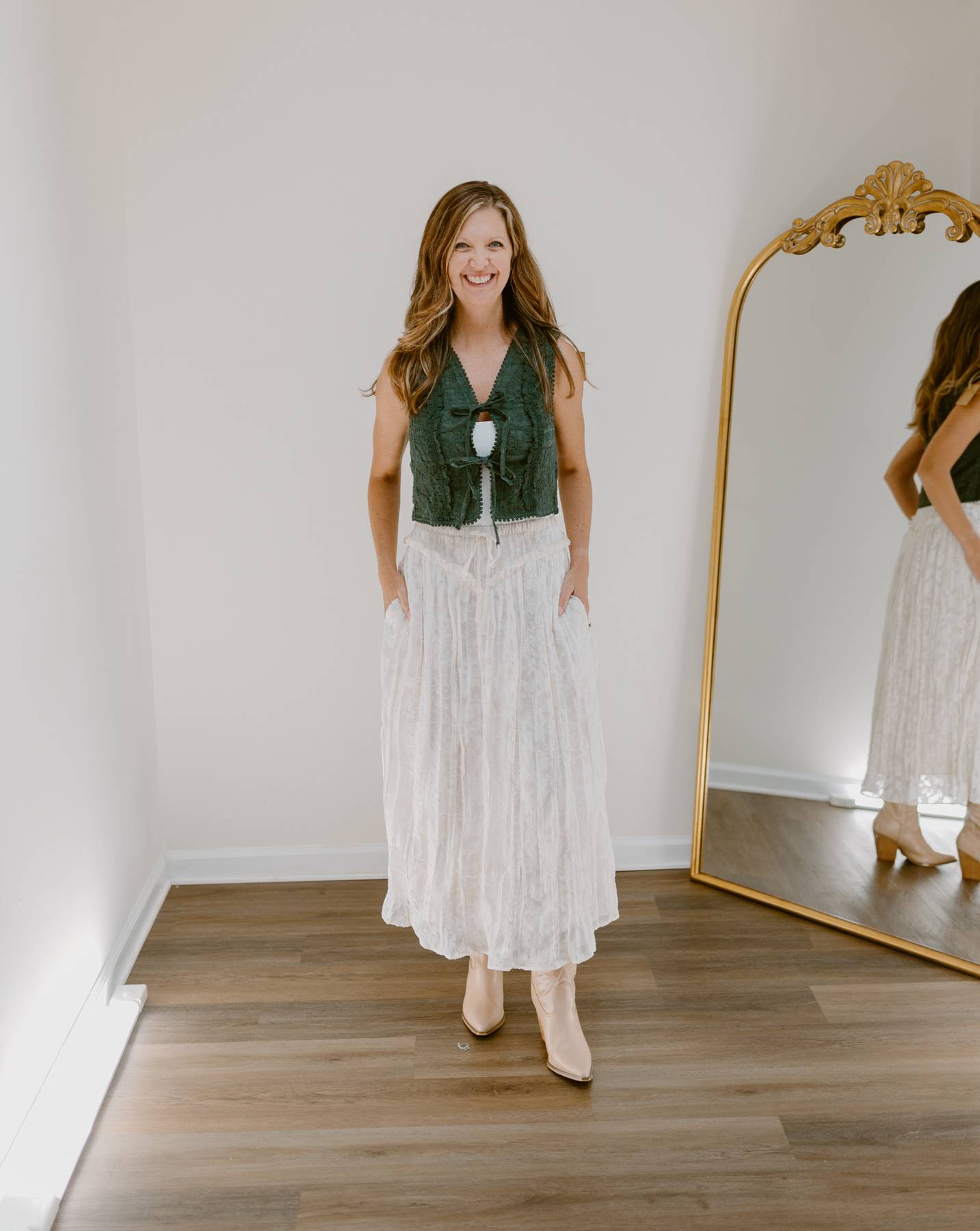 The Whispered Petals Skirt | Ecru