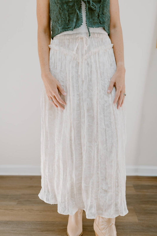 The Whispered Petals Skirt | Ecru
