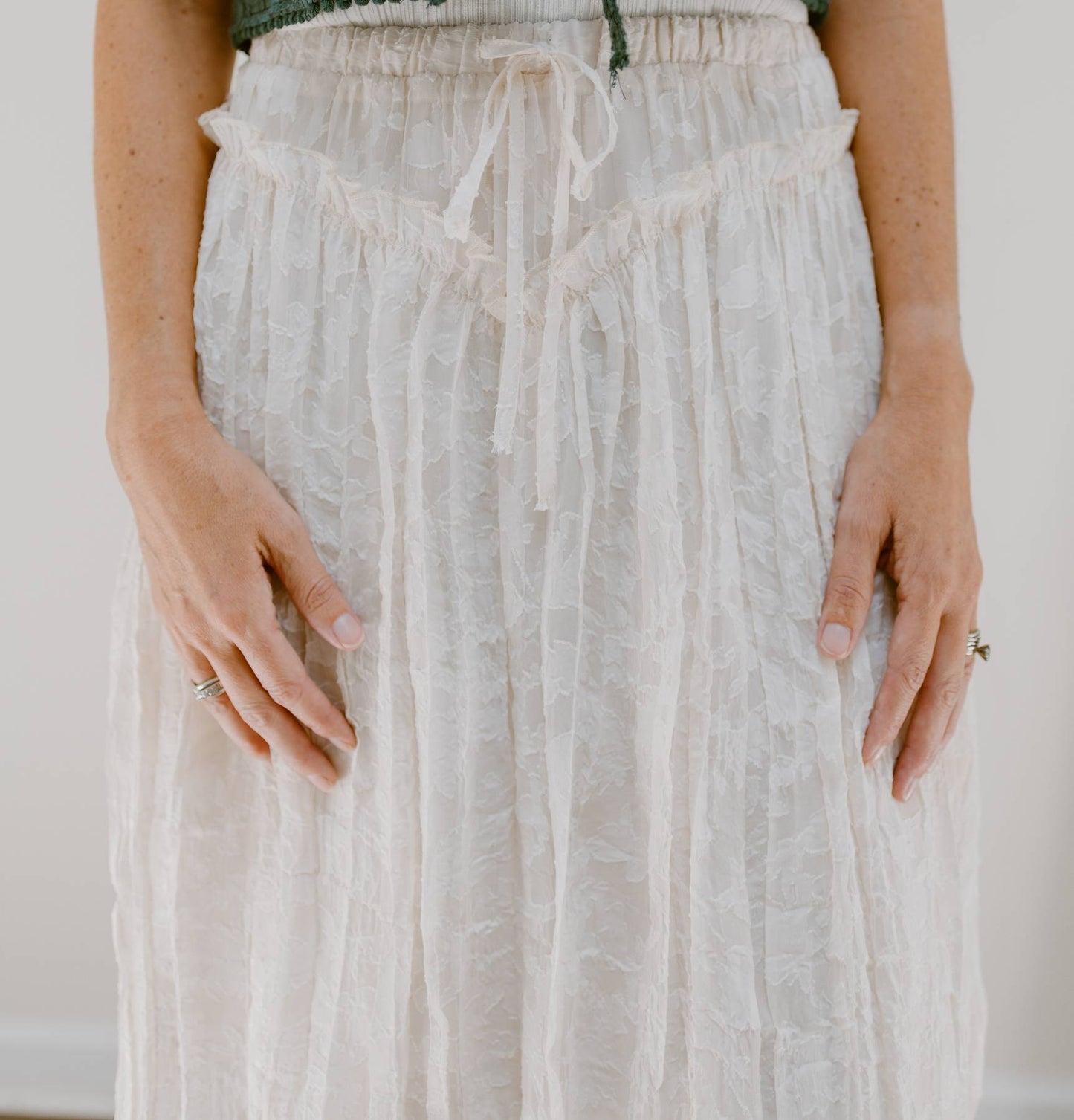 The Whispered Petals Skirt | Ecru