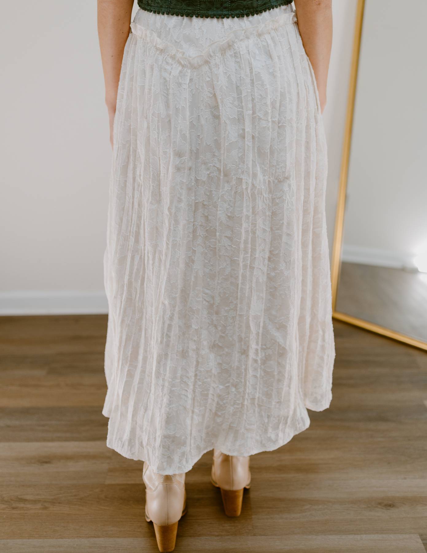 The Whispered Petals Skirt | Ecru