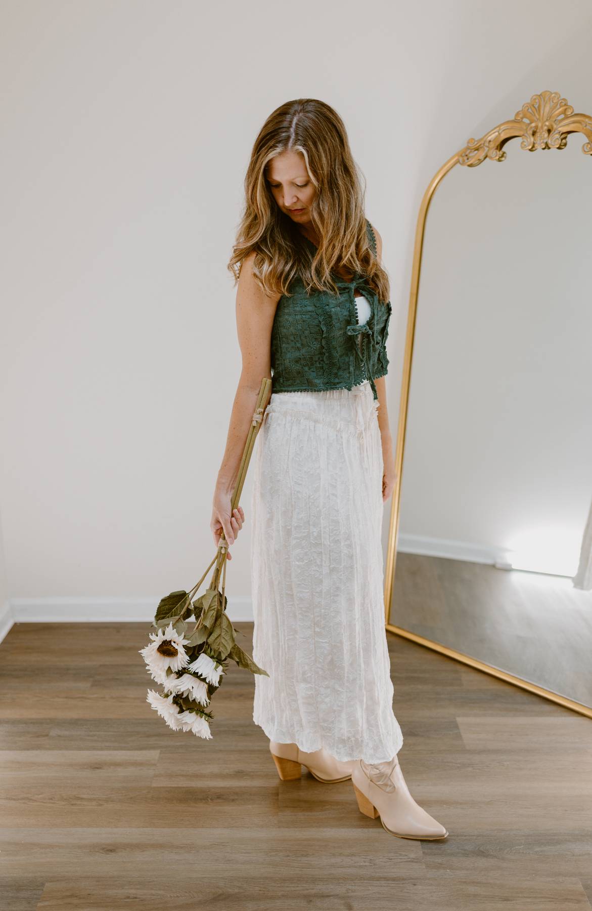 The Whispered Petals Skirt | Ecru