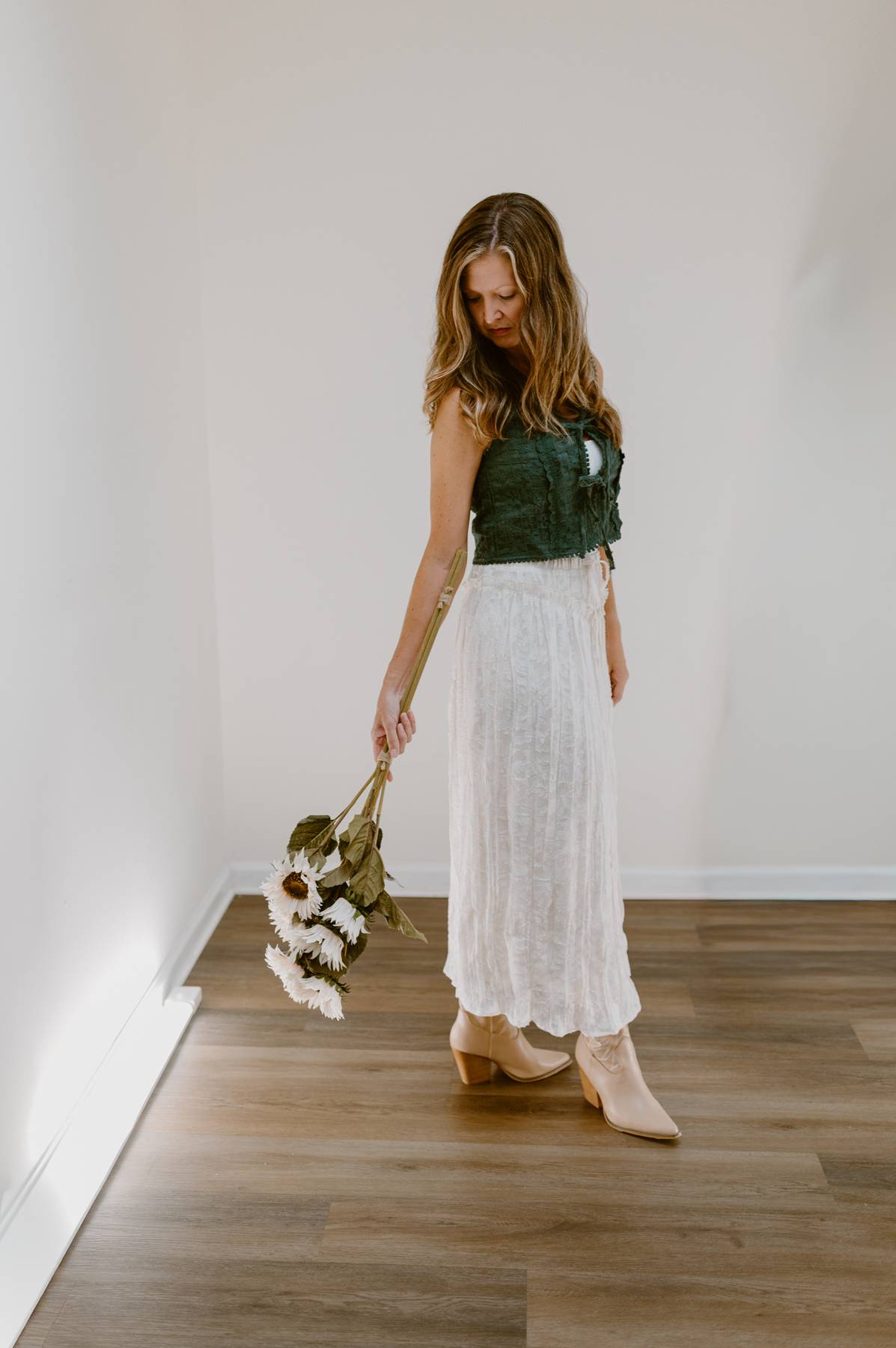 The Whispered Petals Skirt | Ecru