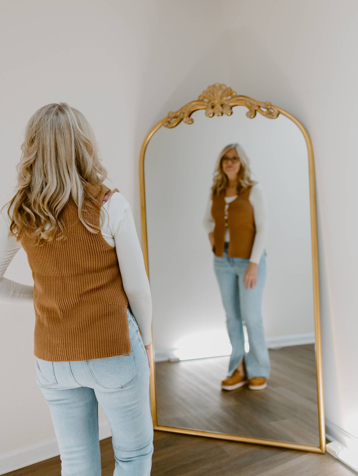 The Fall Edit Button Front Sweater Vest | Deep Camel
