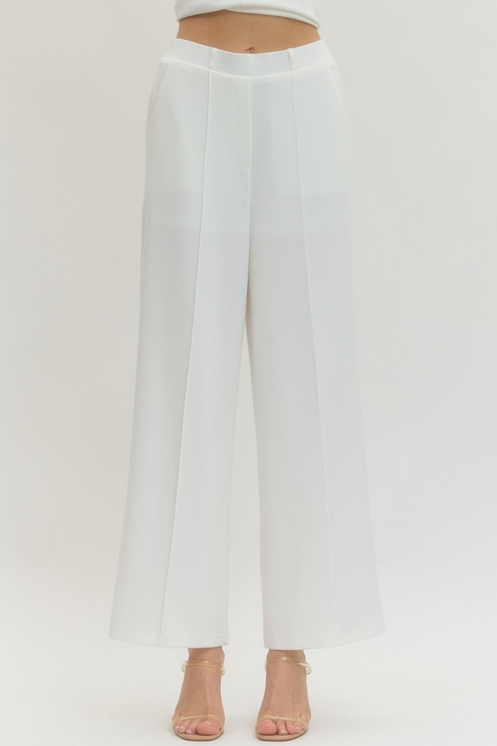 The First Class Wide Leg Pant | White