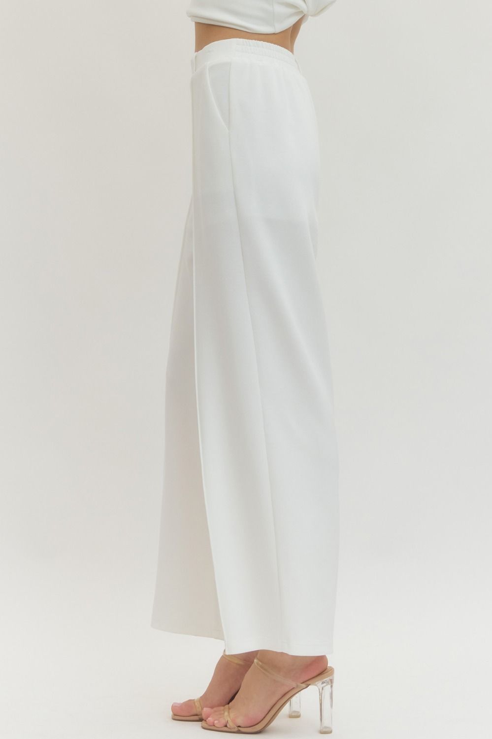 The First Class Wide Leg Pant | White