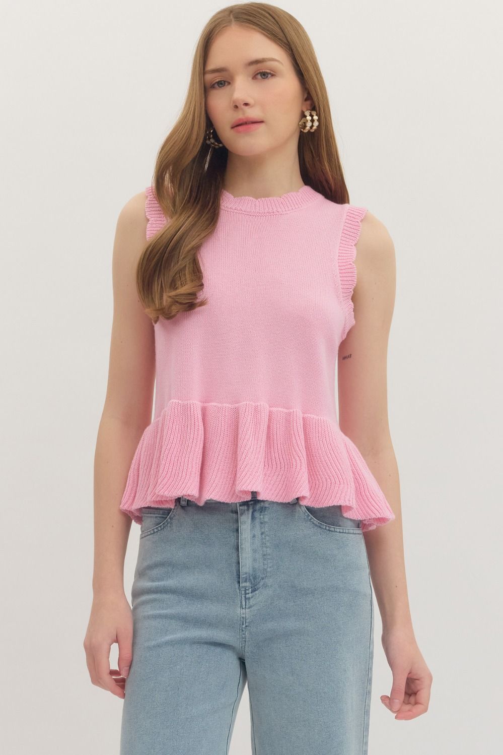 The Pink Palms Peplum Top