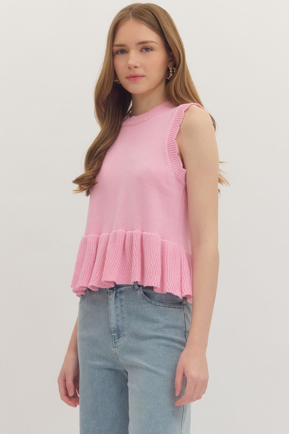 The Pink Palms Peplum Top