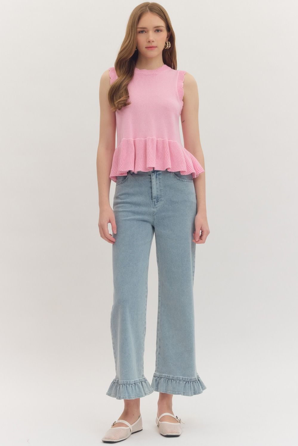 The Pink Palms Peplum Top