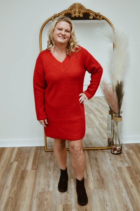 The Chalet Knit Sweater Dress | Ruby