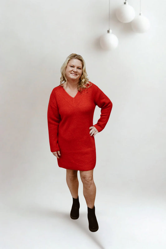 The Chalet Knit Sweater Dress | Ruby