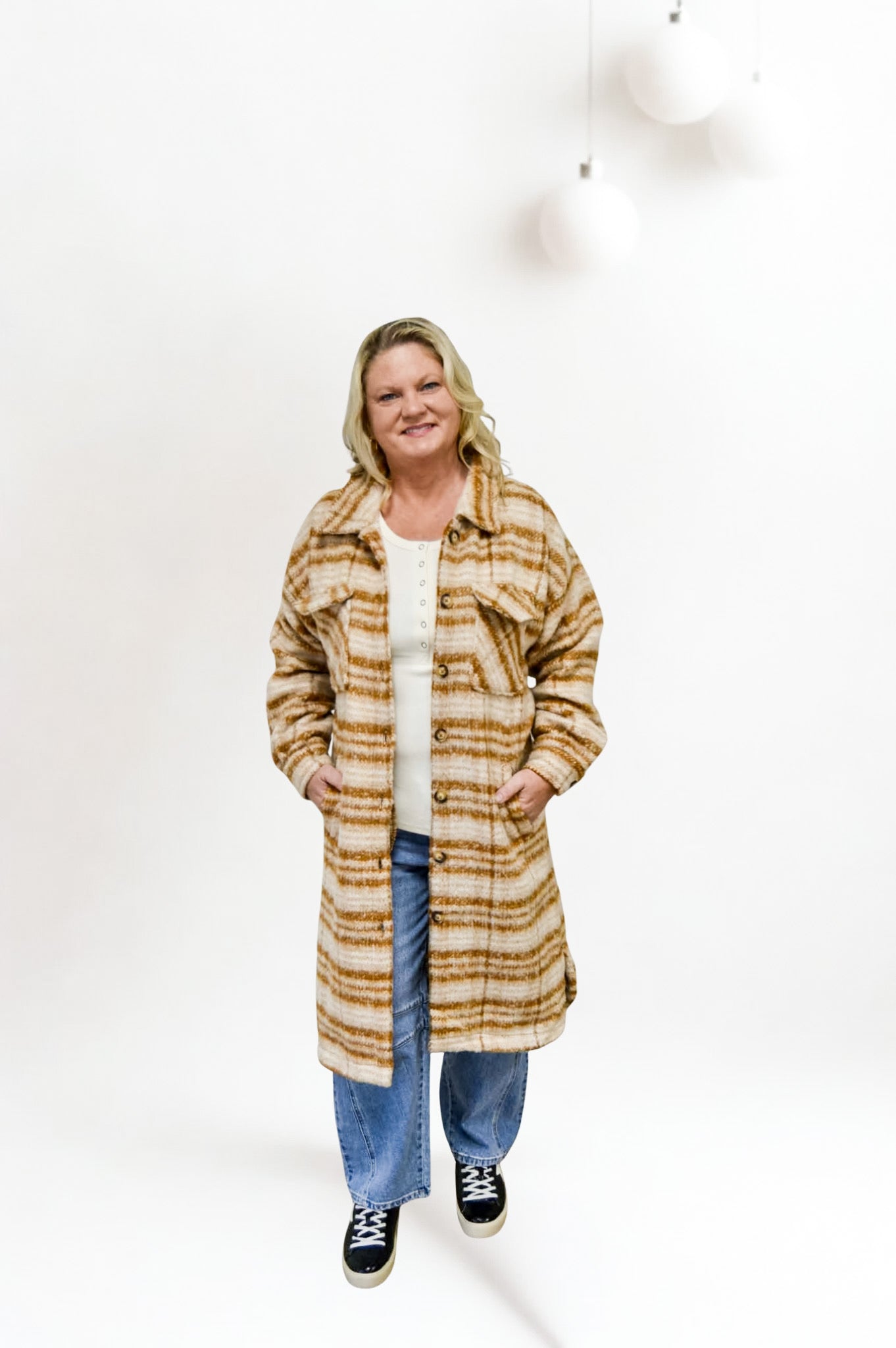 The Sierra Longline Plaid Shacket Coat