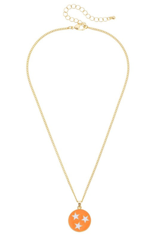 Tri-Star Enamel Necklace