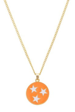 Tri-Star Enamel Necklace