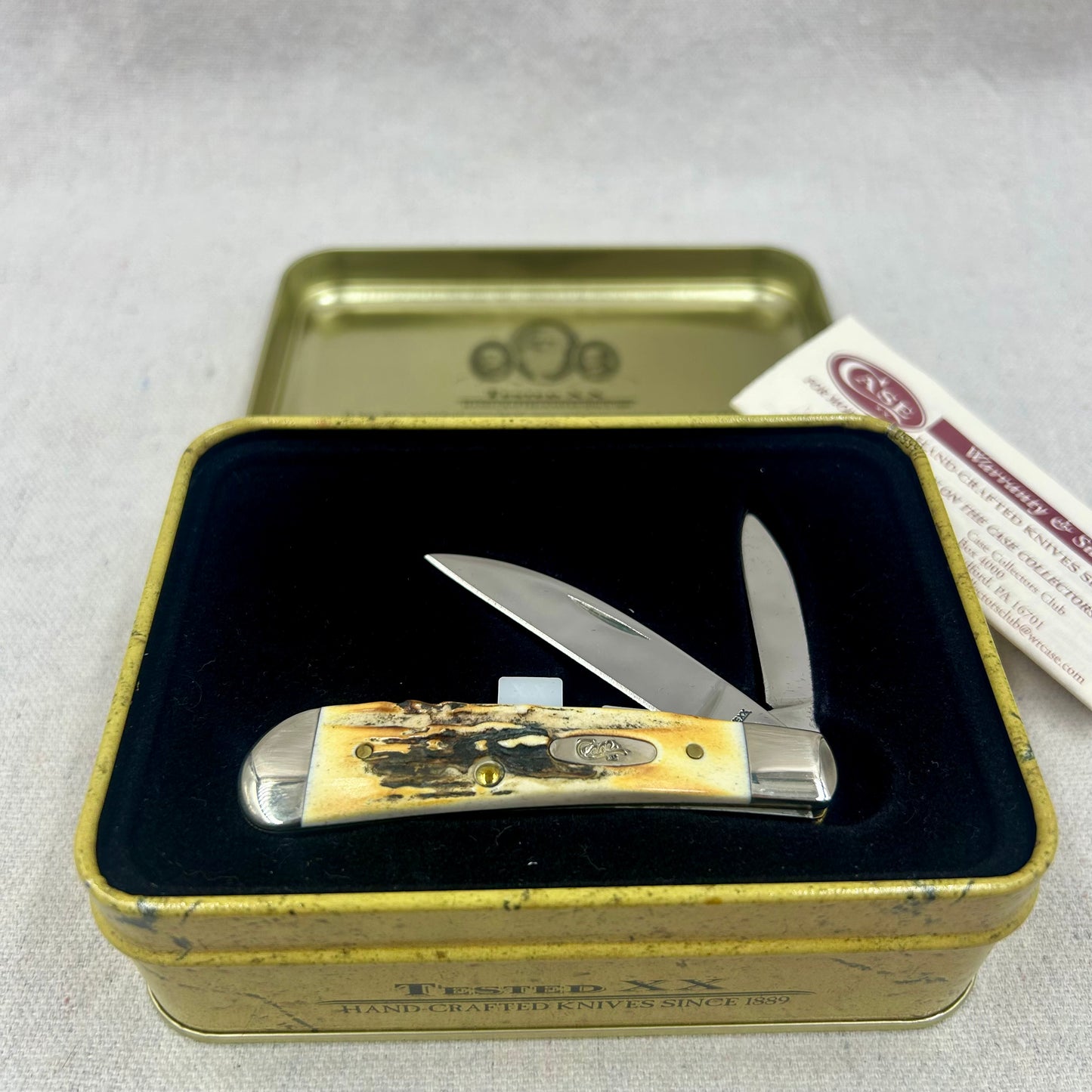 Case XX Sway Back Jack Knife - Stag - 2009 - Tony Bose - in Original Tin