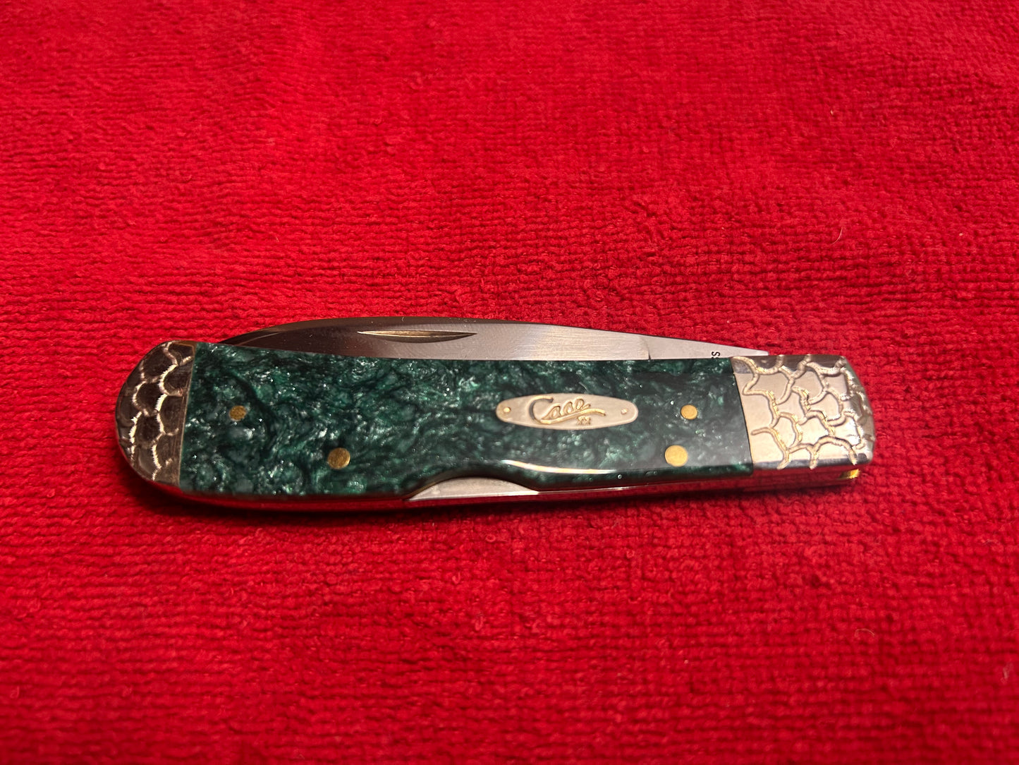 2017 CASE Tribal Lock - Tony Bose - Green Sparkle Kirinite Handle - TB101201