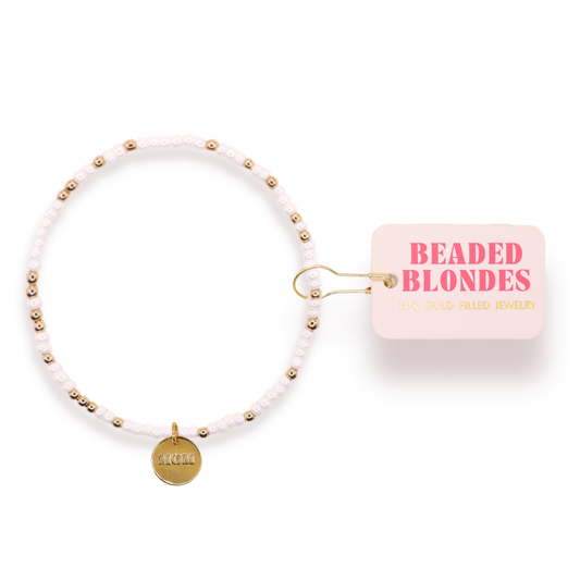 Mom Charm Bracelet | Czech Glass/Gold